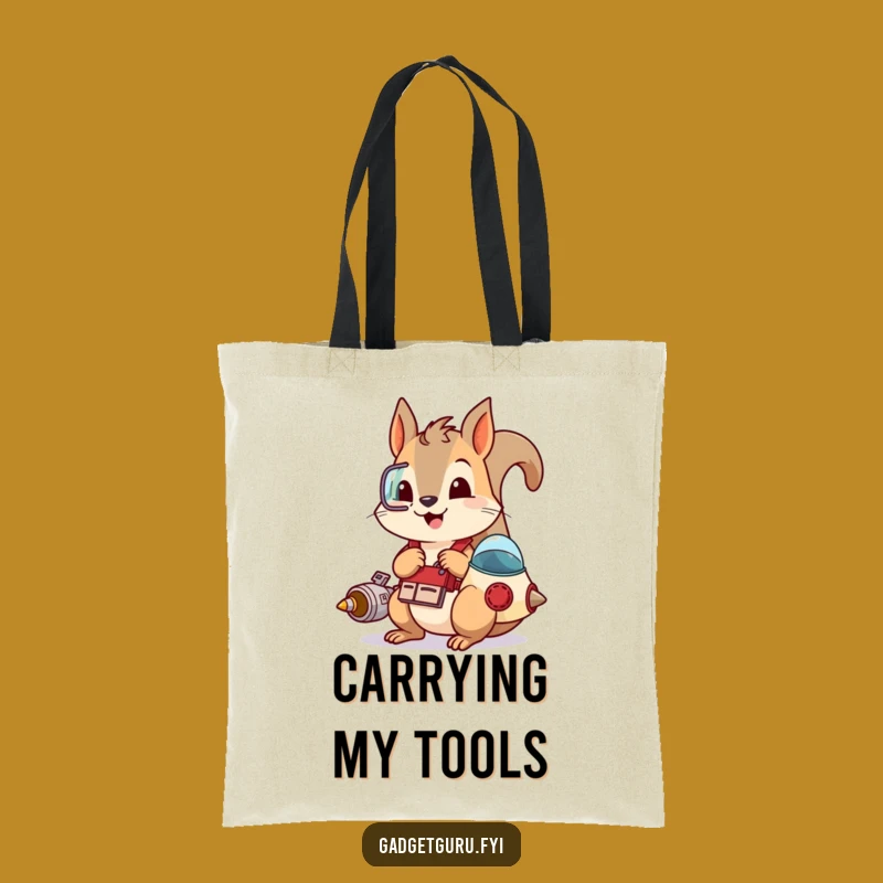 Funny Squirrel Spaceship Tote Bag: Carry Your Projects with Nutty Style