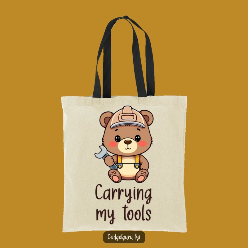 Funny Bear Cub Tool Tote - Cute Hard Hat Wrench - Handy & Hilarious Bag
