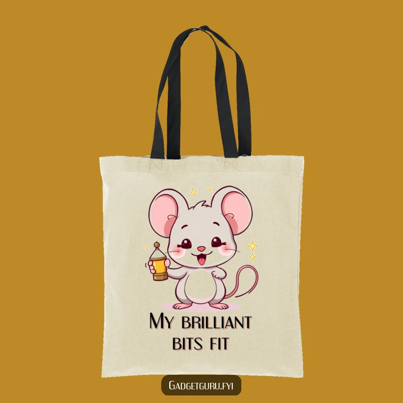 Funny Mouse Tote Bag: Proud Inventor Gadget Carry-All for Creatives