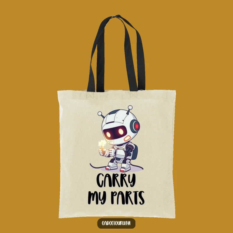 Funny Robot Tinkering Tote Bag - Carry Your Tech & Tools in Style