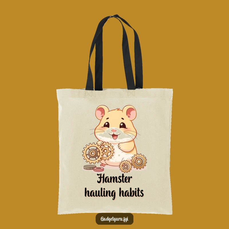 Funny Hamster Gear Tote Bag, Whimsical Accessory and Handy Funny Gift