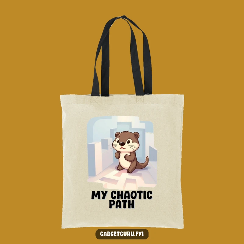 Funny Otter Maze Tote Bag: Determined Character's Pathfinding