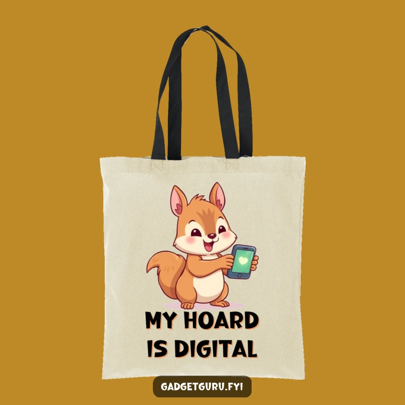 Funny Squirrel Smartphone Tote Bag - Hilarious Accessory for Tech Lovers