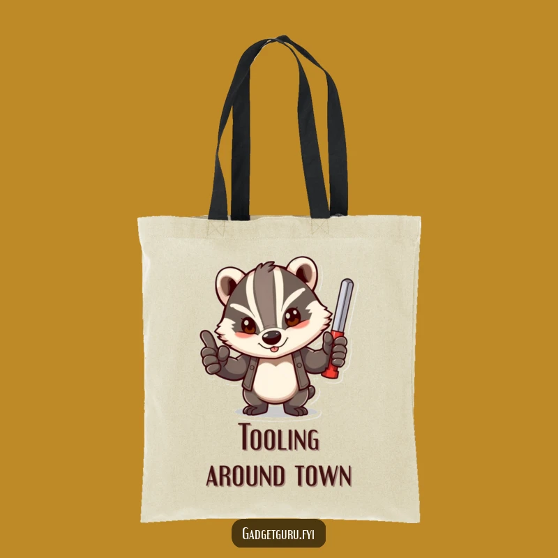 Funny Badger Tool Tote Bag - Carry Your Confidence, Handy Design
